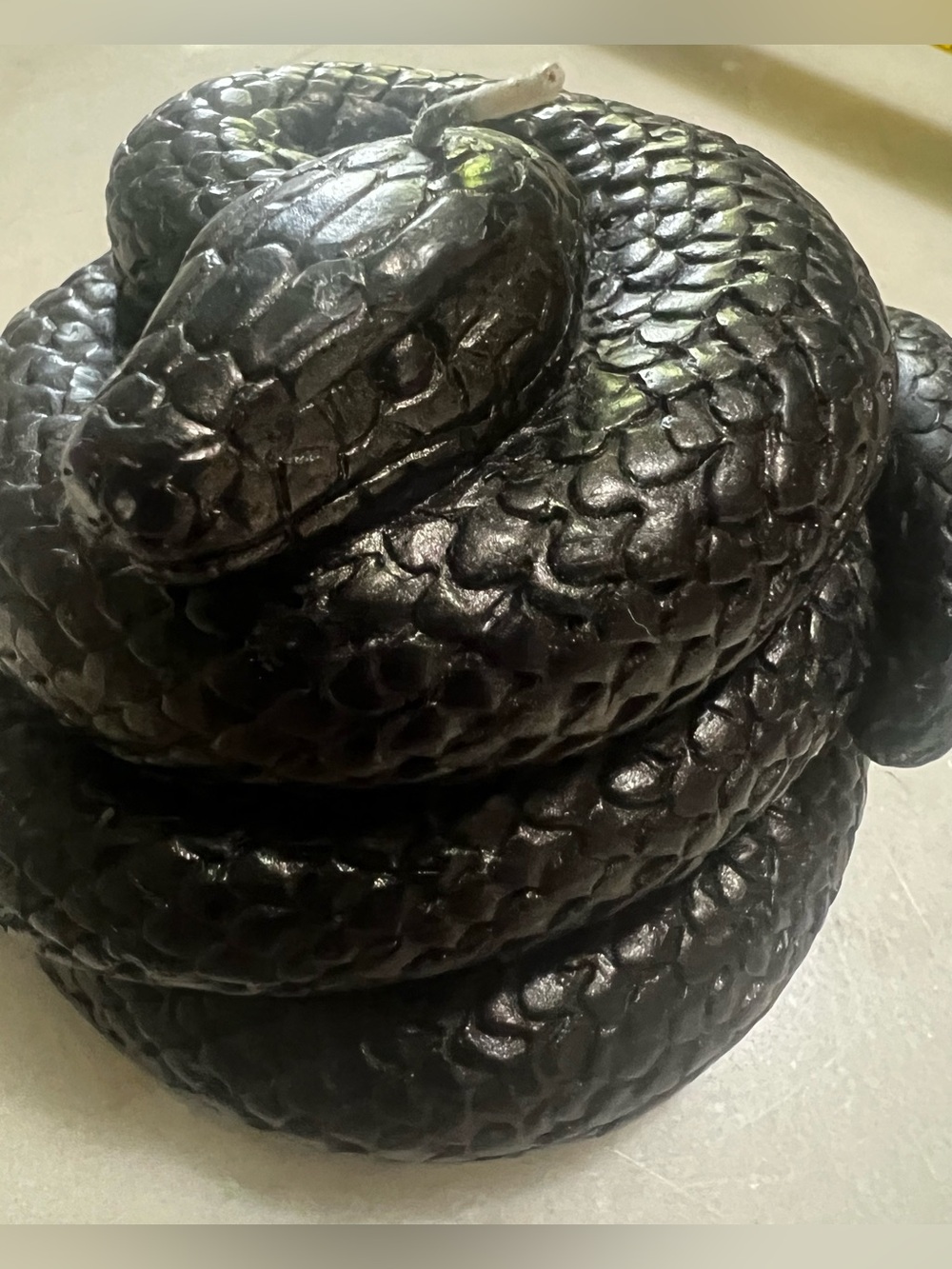 Enchanted Black Coiled Snake Candle Gothic Halloween Wicca - Picture 7 of 9